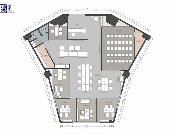 南宁办公室装修公司设计平面图 南宁办公室装修公司设计平面图